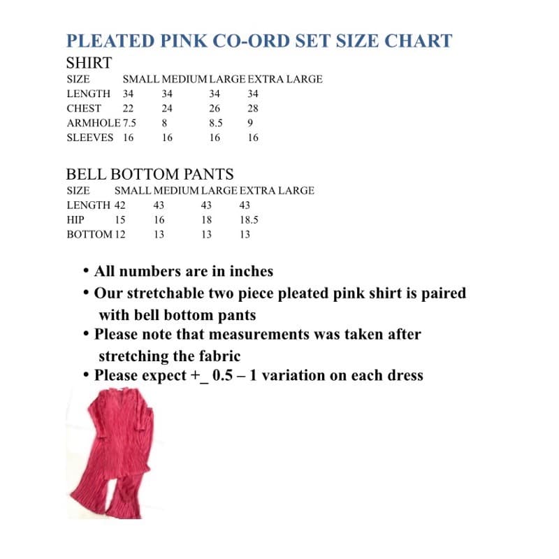 Pleated Pink Co-ord set